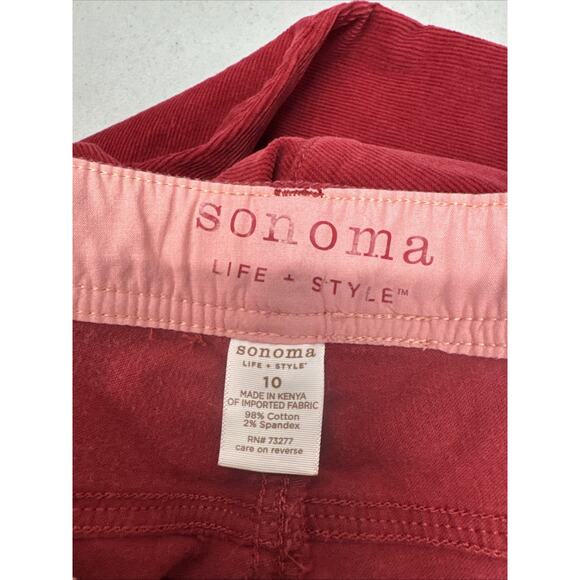 Sonoma Life+StyleWomens 10 Corduroy Pants Red Straight Leg Modern Fit - Picture 10 of 10